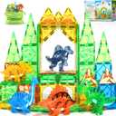 Coodoo Dinosaur Toys Magnetic Tiles 3D Movable Dinos for Kids 3-5 5-7 Toddler Outdoor Sensory Toys, STEM Educational Magnetic Blocks for 3+ Years Old Boys Girls Kids Toy
