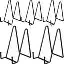 IBosins 5 Pack 6 Inch Plate Holder Display Stands, Metal Black Frame Stand for Picture, Book, Photo Easel, Creation, Collectibles