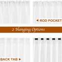 NICETOWN White Sheer Curtains 45 inches Long for Bedroom, Rod Pocket & Back Tab Linen Blend Window Treatments Semi Sheer Privacy Drapes with Light Filter for Farmhouse, W29 x L45, 2 Panels
