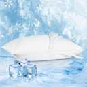 puredown Cooling Goose Feathers Down Pillows for Sleeping, Hotel Quality Chill Pillow with Removable Pillowcase, White, Queen Size, 20x30 Inches, 1 Pack