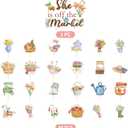 49 PCS She Is Off the Market Bridal Shower Decor Set Farmers Market Theme Cake Cupcake Toppers Vegetables Fruit Flowers Cake Picks for Bridal Showers Bachelorette Party Decoration Supplies