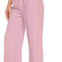 FUNYYZO Wide Leg Pants Women's High Elastic Waisted in The Back Business Work Trousers Long Straight Suit Pants, Size S