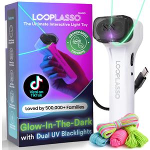 Loop Lasso NANO Glow in the Dark Rave Toys with Built-in UV Blacklight - Interactive Rope Launcher STEM Toy - Viral Flow and String Shooter Toy for Kids and Adults Loop Lasso NANO Glow in the Dark Rave Toys with Built-in UV Blacklight - Interactive Rope Launcher STEM Toy - Viral Flow and String Shooter Toy for Kids and Adults
