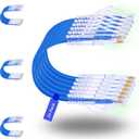Rapink 24 Pack Cat6a Ethernet Patch Cables 0.5ft Blue, Supports 10G, Snagless, Slim, Ideal for Patch Panel to Switch, Data Center, Improves Airflow