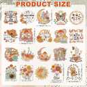 Whaline 20 Sheets Vintage Boho Floral Iron on Stickers Retro Flower Mushroom Butterfly Heat Transfer Vinyl Decals Groovy Hippie Mixed HTV Adhesive Craft Vinyl for Clothing DIY Fabric Decor