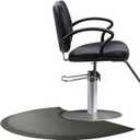 Salon Mats for Hair Stylist Anti Fatigue Standing 3'x4' Barber Salon Floor Mats - Black Semi Circle Hairstylist Mat for Salon Chair - 1/2" Thick Comfort Hair Cutting Hairdressing Equipment