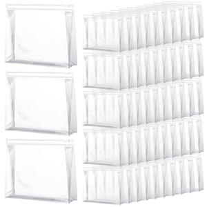 Xuniea 50 Pieces Mini Clear Makeup Bag Small Clear Zipper Pouch Travel Bag for Toiletries Plastic Cosmetic Organizer Waterproof for Women Men Vacation(9.84 x 7.09 x 2.56 in,Transparent)