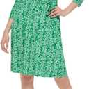 Jessica Howard Women's 3/4 Sleeve Collared V-Neck A-line Mini Dress (8 Petite, Green)