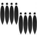 Alrence Pre Stretched Braiding Hair Long Braid 24 Inch 8 Packs Professional Braiding Hair Extensions Synthetic Crochet Twist Braids (24 Inch, 1B#)