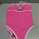 OQQ Womens One Piece Swimsuit Cutout Push Up Tummy Control Bathing Suit with Adjustable Straps (Pink, M)