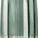 Lucky Bird Green Ribbed Glass Vase - Modern Tall/Short Centerpiece for Flowers, Candles & Decor (H12.0 Inch) (H-11.8 Inch)