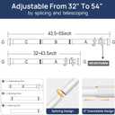 ENJOYBASICS 2 Pack Adjustable Spring Tension Curtain Rods 32 to 54 Inches, Stainless Steel White Shower Rod No Drilling for Window, Bathroom, Closet, Room Divider, 7/8" Diameter