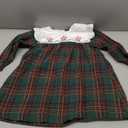 Toddler Baby Girls Christmas Outfit Plaid Dress Christmas Dress Santa Merry Embroidered Fall Winter Holiday Dresses (2-3T, Green)