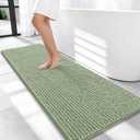 OLANLY Thick Bathroom Runner Rugs 47x20, Extra Soft Absorbent Chenille Bath Rugs, Rubber Backing, Machine Wash Dry, Long Bath Mats for Bathroom, Tub and Shower, Home Decor Accessories, Sage Green