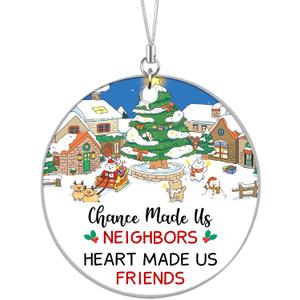 Neighbor Gifts for Friends Christmas Ornaments 2025 Christmas Tree Decoration Neighborhood BFF Bestie Gifts for Neighbors Christmas Decorations Birthday Gift Stocking Stuffer (Small, Blue1)