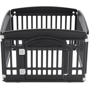 NEWBULIG Dog Playpen 4-Panel, 24IN Puppy Playpen, Stable Dog Play Pen Indoors/Outdoor with Secure Locking Door, Plastic Pet Fence for Small & Medium Dogs