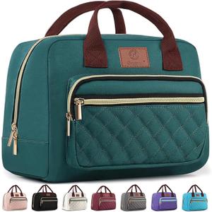 Genteen Lunch Box for Women, Insulated womens Lunch bag for work,Reusable Cute Lunch Bags,High Capacity Cooler BagTote for Work Girls Office Picnic School-Lake Green