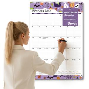 SUNEE 2026-2027 Wall Calendar Large 22.75"x15.5", 18 Month Calendar (Ends March 2028), Vertical Extra Large, Seasons Color