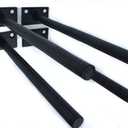 4 Pcs 8" Black Solid Steel Floating Shelf Bracket Blind Shelf Supports - Hidden Brackets for Floating Wood Shelves - Concealed Blind Shelf Support  Screws and Wall Plugs Included