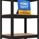 HOMEDANT House Black 5 Tier 24.4" W Laminated Metal Shelving Unit Adjustable Storage Utility Rack Heavy Duty Shelves Organization Multipurpose Shelf Kitchen Garage Pantry Closet 1 Pack