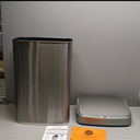 Ninestars Automatic Touchless Motion Sensor Rectangular Trash Can 13.2 Gallons, 50L, Silver, 13 Gal. 50 L, Silver Trim