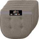 GORILLA GRIP Slip Resistant Tufted Chair Cushions, No Ties Required, Set of 6 Memory Foam Pads for Dining Room, Kitchen Table, Office, Rocking Chairs, Plush Seat Cushion Pad, Home Decor, 16x17, Beige