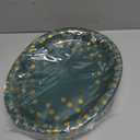 30Pcs Green Gold Oval Paper Plates 10" X 12" Large Disposable Dinner Plates for World Cup Birthday Wedding Engagement
