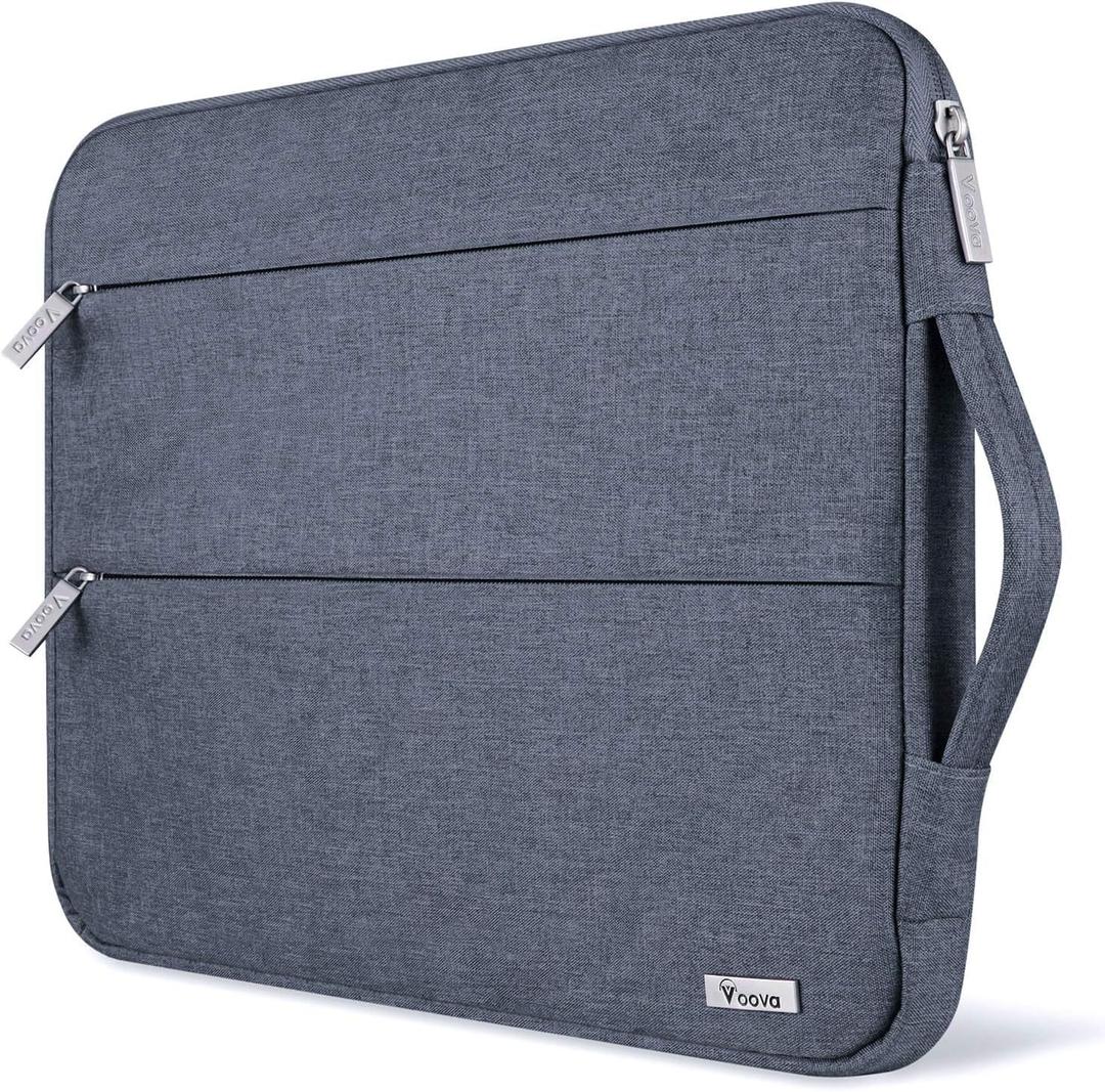 Voova 13 13.6 Inch Laptop Sleeve Case Compatible with MacBook Air/MacBook Pro 13 M2/M1,13.5 Surface Laptop 5/4, Surface Pro X / 9/8, iPad Pro 12.9,Waterproof Computer Bag Cover with Handle,Dark Grey (12.6-13.6 Inch)