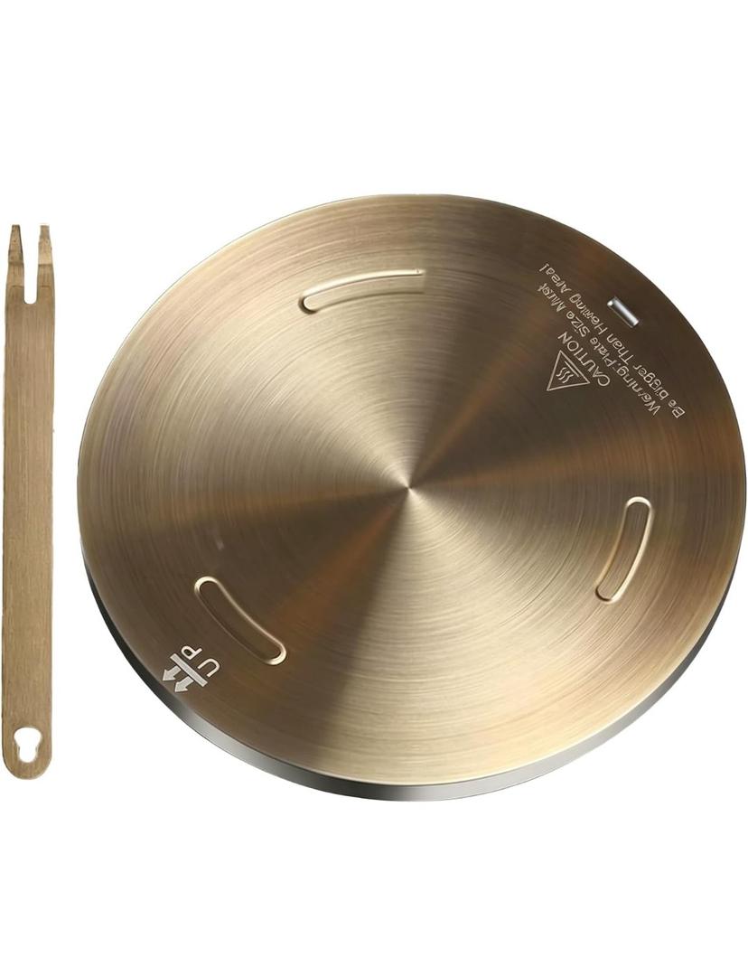Heat Diffuser Plate, Grouarty Stainless Steel Cooking Induction Adapter (Gold, 9.45 inch)