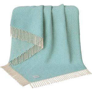 RAJRANG Tile Blue Throw Blanket 50x60 in Boho Farmhouse Cotton Throw Chevron Blankets Decorative Throws with Tassels for Bed Sofa Chairs Couch