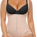 FeelinGirl Women's Faja Body Shaper Postpartum Fajas Colombianas Shapewear Tummy Control Body Shaper Butt Lift Bodysuit (Medium, Khaki)
