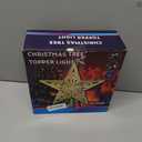 Christmas Tree Topper Lighted with 6 Projected Patterns -Christmas Star Tree Topper Built-Led Rotating Lights -3D Glitter Dynamic Projector for Indoor Xmas New Year Holiday Party Decorations, Golden Star