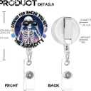 2 x Cute Nurse Badge Reels Retractable Funny Skeleton Radiology X-ray Tech Badge Reels Nursing Student Accessories ID Clip for Doctor Student Teacher Healthcare Medical CNA RN Gifts