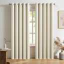 DUALIFE 90 Inch Curtains Cream Beige, Vertical Window Drapes for Bedroom, 60 Inch Wide Room Darkening Curtains for Living Room,Grommet Top 60x90 Inches Long, 2 Panels (60"W x 90"L (Pack of 2), Buttercream)