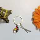 1 PCS Art Painter Palette Brush Keychain Key Ring Art Teacher Gifts from Student Gifts with Gift Bag