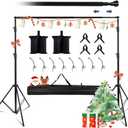 Kate Backdrop Stand Kit for Photography, 10x8.5ft(WxH) Adjustable Heavy Duty Photo Background Stand with 8 Clamps and 2 Sandbags, Back Drop Support System Stand for Backdrop Parties