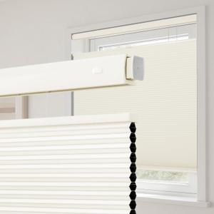 HESTIA No Drill Waterproof 99% Blackout Cellular Shades Top Down Bottom Up Easy Install Thermal Insulated Noise Reduction Cordless Honeycomb Blinds for Bedroom Bathroom, Light Beige, 60" W X 72" H