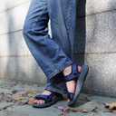 Queday Womens Mens Sport Sandals Outdoor Hiking Sandals with Arch Support Comfortable Athletic Beach Sandals for Travel Walking Trekking Camping (10 Women/8.5 Men, Beige - Wb)