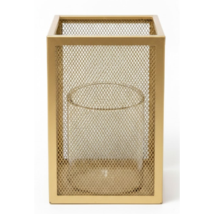 Honeybloom Metal Mesh Pillar Candle Holder 10in 