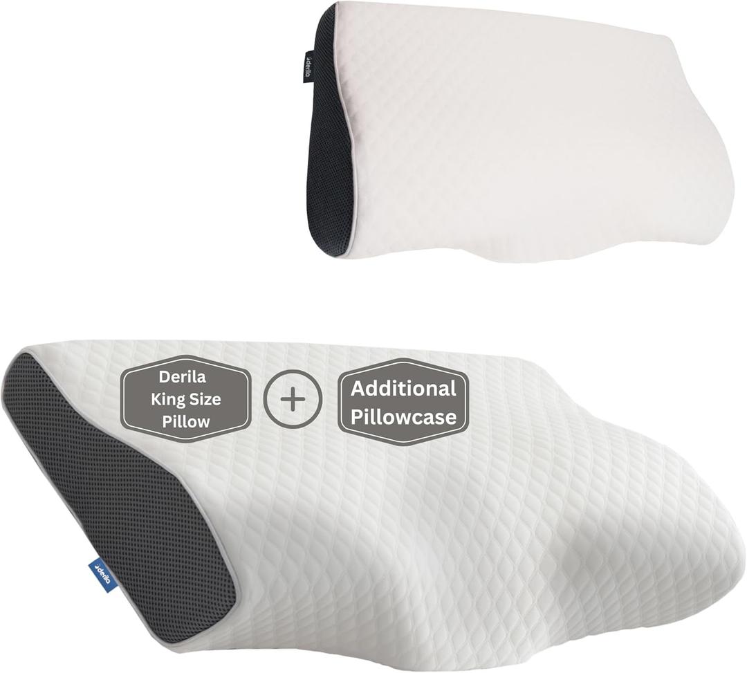 Derila Kingsize Memory Foam Pillow & Additional Pillowcase