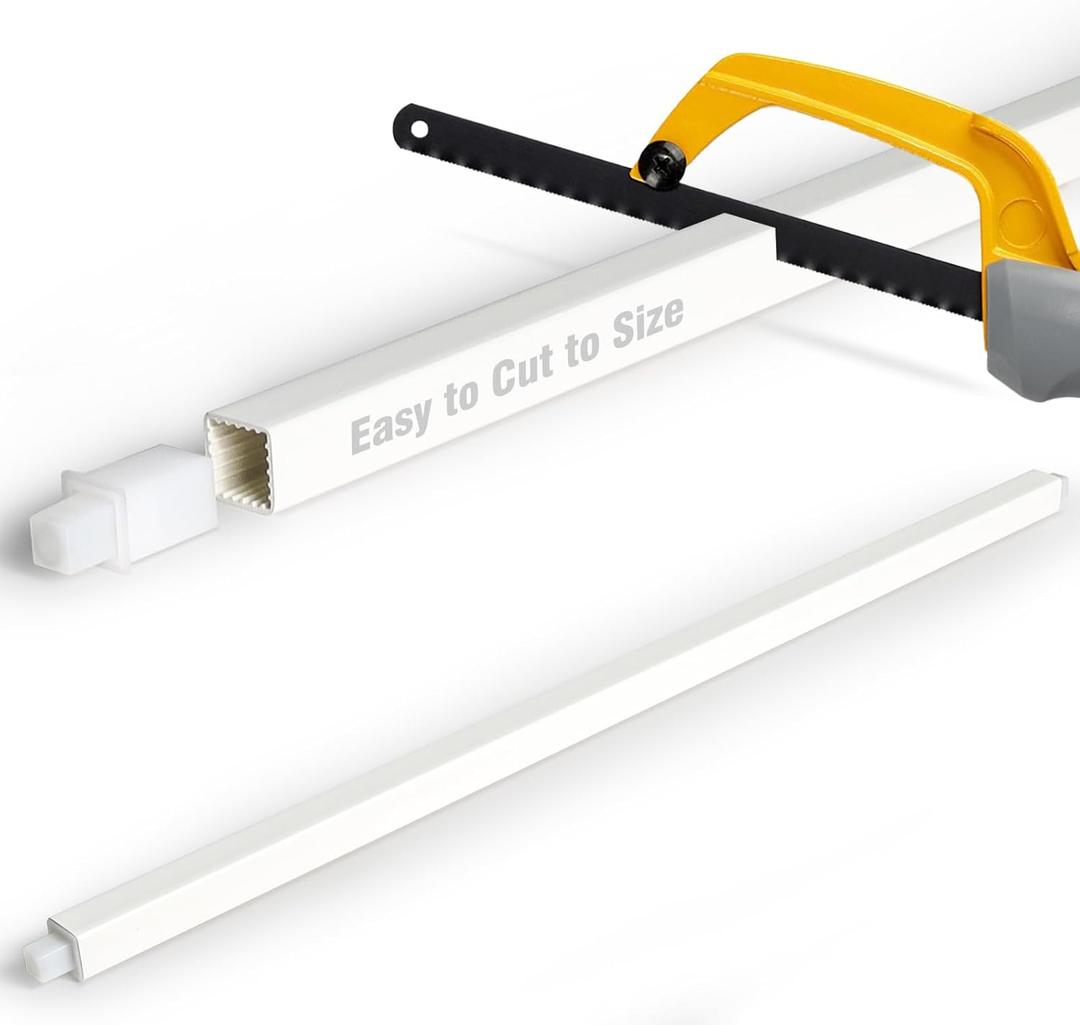 24 Inch Replacement Towel Bar for Ceramic Holder - Cut to Fit Any Size, Spring Loaded Adjustable Plastic Towel Rod for Porcelain Holders, No Demolition Installation, Rental & Vintage Bathroom Friendly (White)