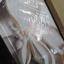 SSNEEKNDG Flower Wall Art White and Gold Botanical Canvas Artwork 29"x58"