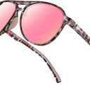 Jefoo Polarized Aviator Sunglasses for Women Men Retro Trendy Sports Sunglasses for Outdoor UV400 Protection