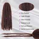 Marley Twist Braiding Hair 24 inch Afro Kinky Curly Crochet Braids 8 Packs Cuban Twist Crochet Braids Synthetic Low Maintenance Skin-Friendly Marley Hair Extensions(33#, Packs of 8)