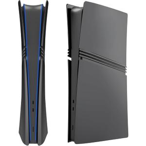 Pro Face Plates for PS5 Pro Digital Edition, KANNGENN Replacement Shell Cover Panel Accessories Compatible with PlayStation 5 Pro Console Faceplate Skin (Black)