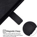 for iPhone 17 Air Leather Case, Geometric Patterns Wallet Case with 3 Card Slots, Magnetic Closure Kickstand Flip Phone Case Shockproof Cover, Black