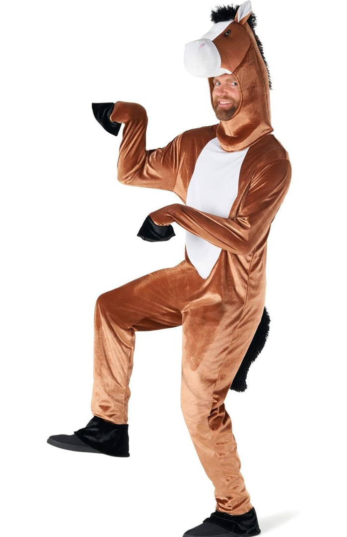 Morph Horse Costume Adult - Kentucky Derby Costumes for Men Fun Horse Outfit for Halloween Parties M