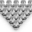 20PCS Wheel Lug Nuts 12x1.5 Silver Chrome, M12x1.5 Closed End Bulge Acorn Spline Lug Nuts 1.4" Tall Cone Seat Compatible with Lexus ES330 RX330 IS250 Toyota Camry Corolla