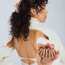 3Pcs Silicone Hair Clips Flexible Claw Clips for Women Cloud Clip Bendable Large Hair Claw Clip (White + Dark Khaki + Light Khaki)