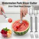 2-in-1 Watermelon Slicer with Retractable Fork, Dual Head watermelon Cutter Slicer Tool, Water Melon Slicer Cutter, Portable Fruit Cutting Kitchen Gadget for Home Party3 PCS)